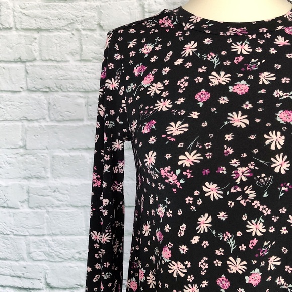 BCBGeneration Long Sleeve A Line Dress pink Black - Picture 2 of 6